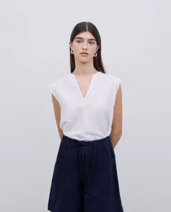 YERSE Shorts bolsillos plastrón azul oscuro Discount