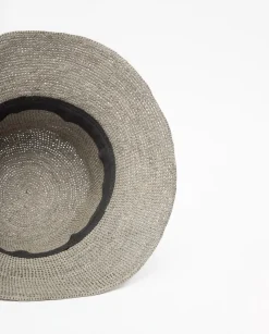 YERSE Sombrero handmade rafia gris Hot