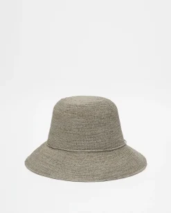 YERSE Sombrero handmade rafia gris Hot