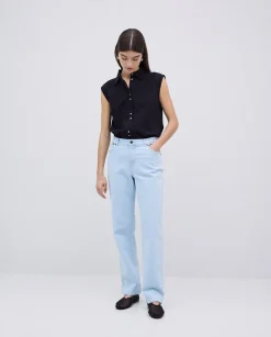 YERSE Tejanos rectos azul índigo Hot