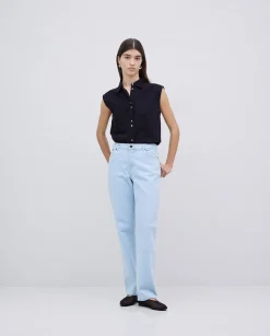 YERSE Tejanos rectos azul índigo Hot