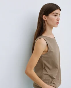 YERSE Top algodón flamé caqui Fashion