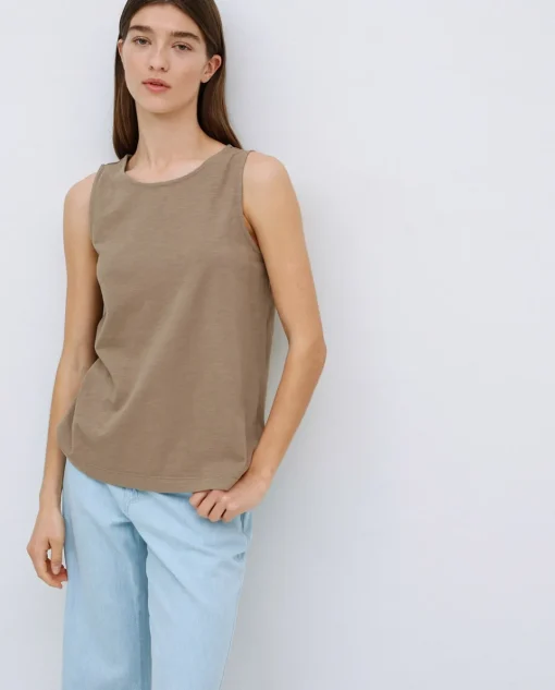YERSE Top algodón flamé caqui Fashion