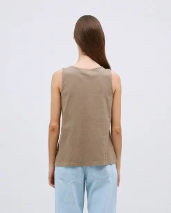 YERSE Top algodón flamé caqui Fashion