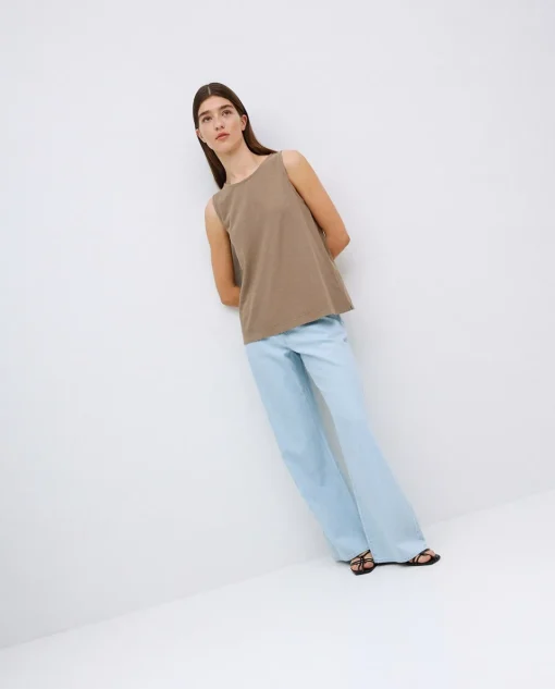 YERSE Top algodón flamé caqui Fashion