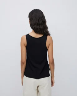 YERSE Top botones escote redondo negro Hot