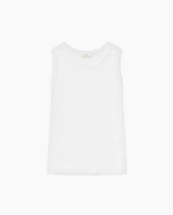 YERSE Top básico escote redondo blanco Fashion