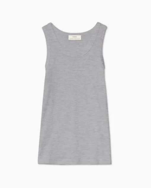 YERSE Top canalé 100% algodón orgánico gris Hot