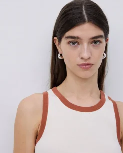 YERSE Top contraste en vivos crudo Sale