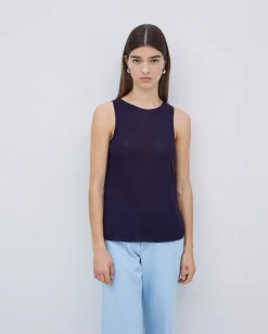 YERSE Top escote redondo azul oscuro New