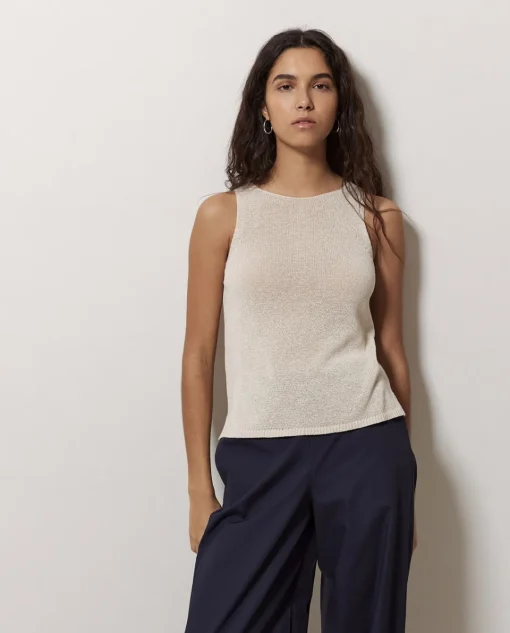 YERSE Top escote redondo crudo Discount