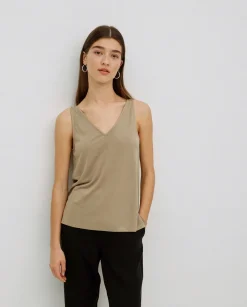 YERSE Top pico modal caqui Clearance