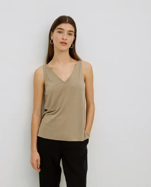 YERSE Top pico modal caqui Clearance