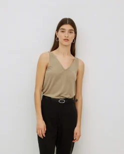 YERSE Top pico modal caqui Clearance
