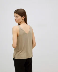 YERSE Top pico modal caqui Clearance