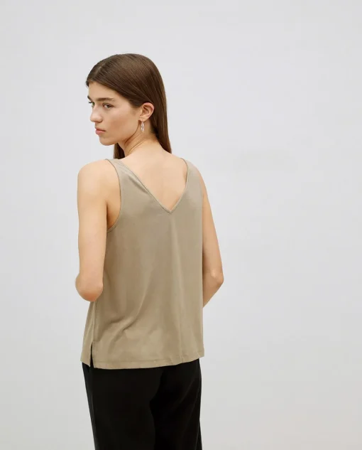 YERSE Top pico modal caqui Clearance