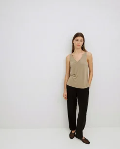 YERSE Top pico modal caqui Clearance
