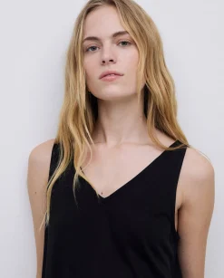 YERSE Top pico modal negro Sale