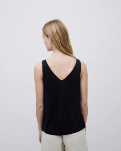 YERSE Top pico modal negro Sale