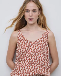 YERSE Top tirantes floral terracota Discount
