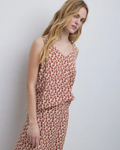 YERSE Top tirantes floral terracota Discount