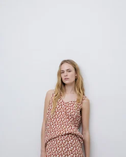 YERSE Top tirantes floral terracota Discount