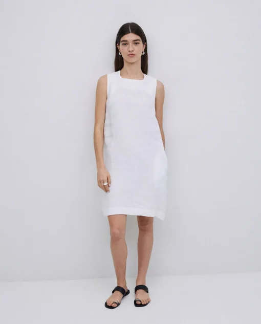 YERSE Vestido 100% lino blanco Best