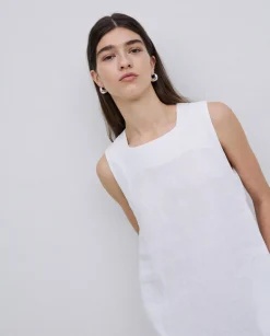 YERSE Vestido 100% lino blanco Best