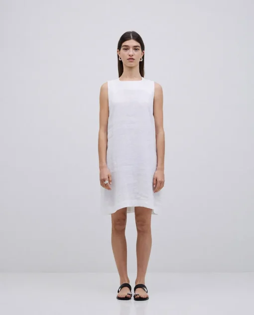 YERSE Vestido 100% lino blanco Best