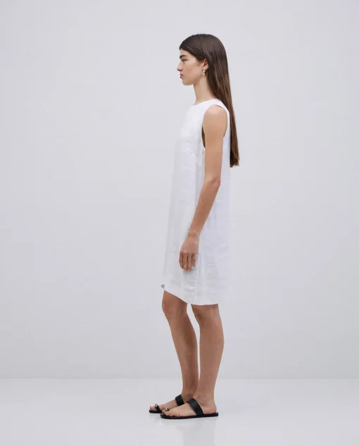 YERSE Vestido 100% lino blanco Best