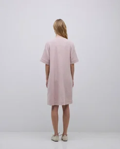 YERSE Vestido corto doble gasa rosa pálido Outlet