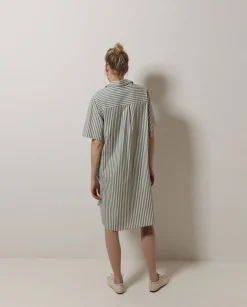 YERSE Vestido corto rayas verde Outlet