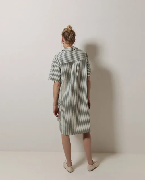 YERSE Vestido corto rayas verde Outlet