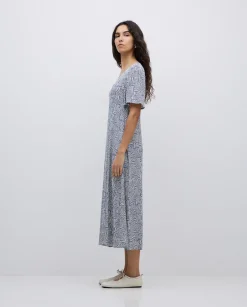 YERSE Vestido creppe viscosa ecovero azul Online