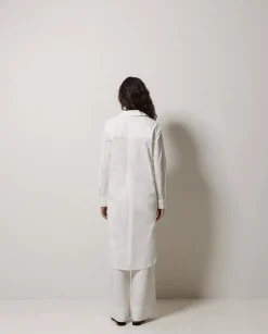 YERSE Vestido cuello camisero popelín blanco Sale