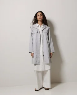 YERSE Vestido cuello camisero popelín blanco Sale
