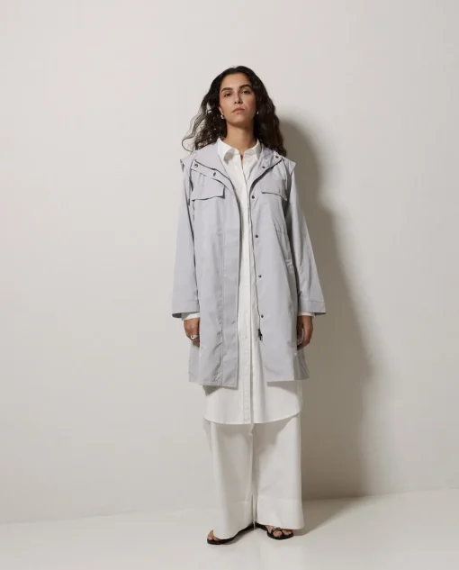 YERSE Vestido cuello camisero popelín blanco Sale