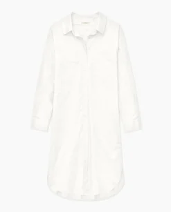 YERSE Vestido cuello camisero popelín blanco Sale