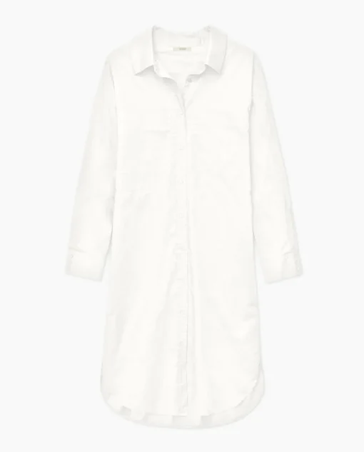 YERSE Vestido cuello camisero popelín blanco Sale