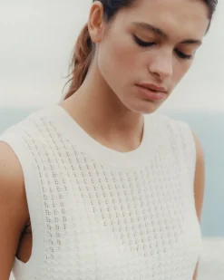 YERSE Vestido largo calado blanco New