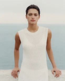 YERSE Vestido largo calado blanco New