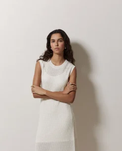 YERSE Vestido largo calado blanco New