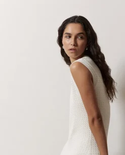 YERSE Vestido largo calado blanco New