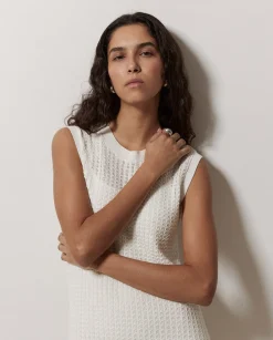 YERSE Vestido largo calado blanco New
