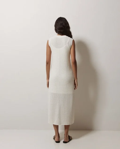 YERSE Vestido largo calado blanco New