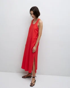 YERSE Vestido largo sin mangas coral Discount