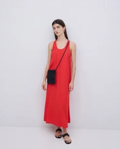 YERSE Vestido largo sin mangas coral Discount