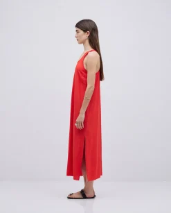 YERSE Vestido largo sin mangas coral Discount