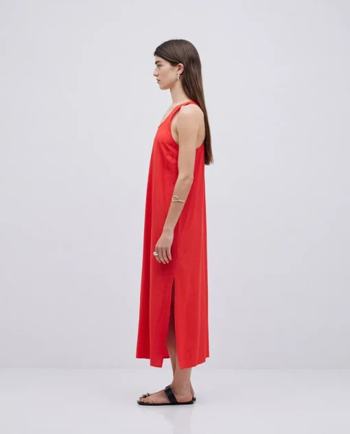 YERSE Vestido largo sin mangas coral Discount