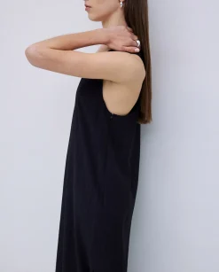 YERSE Vestido largo sin mangas negro New